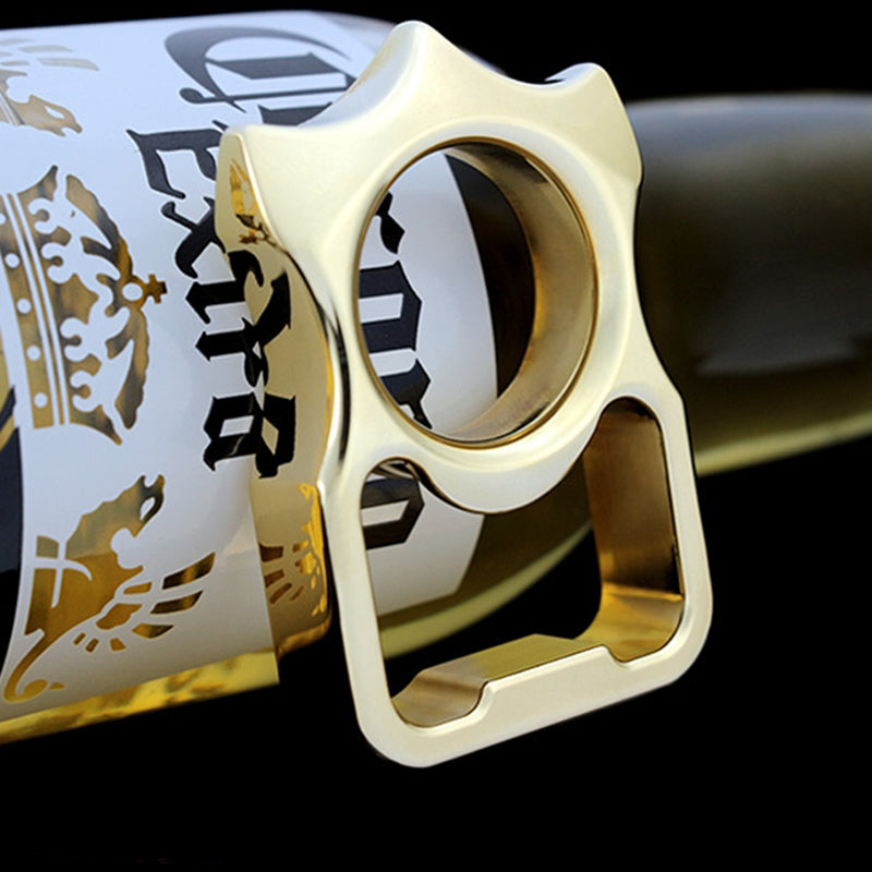 Portable Brass-Iron Bottle Opener for Outdoor EDC Use