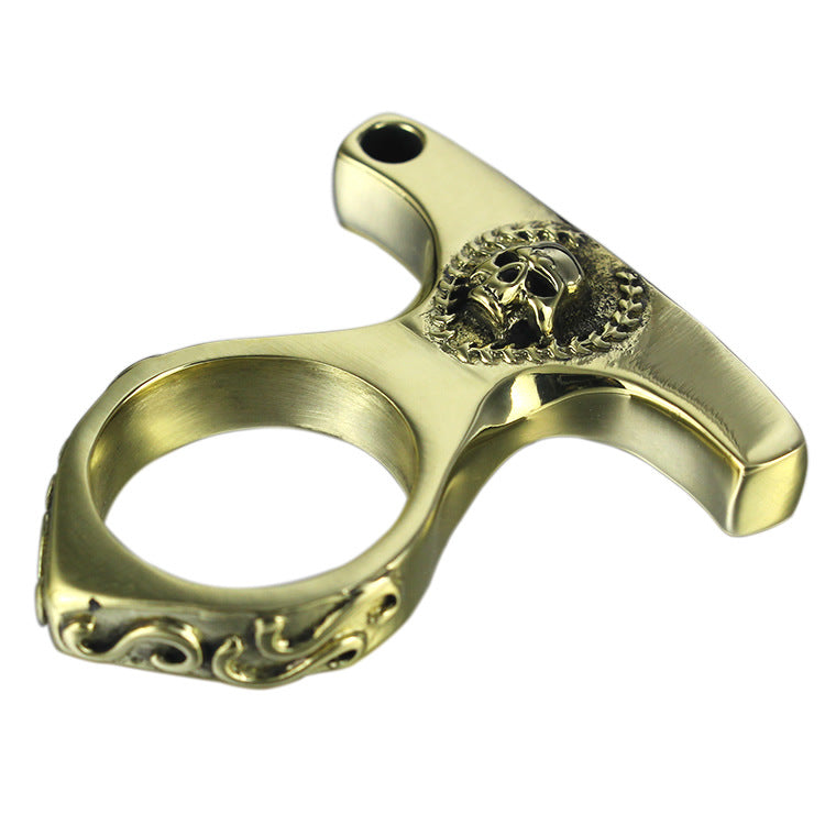 Retro Brass Skull Everyday Carry Tool