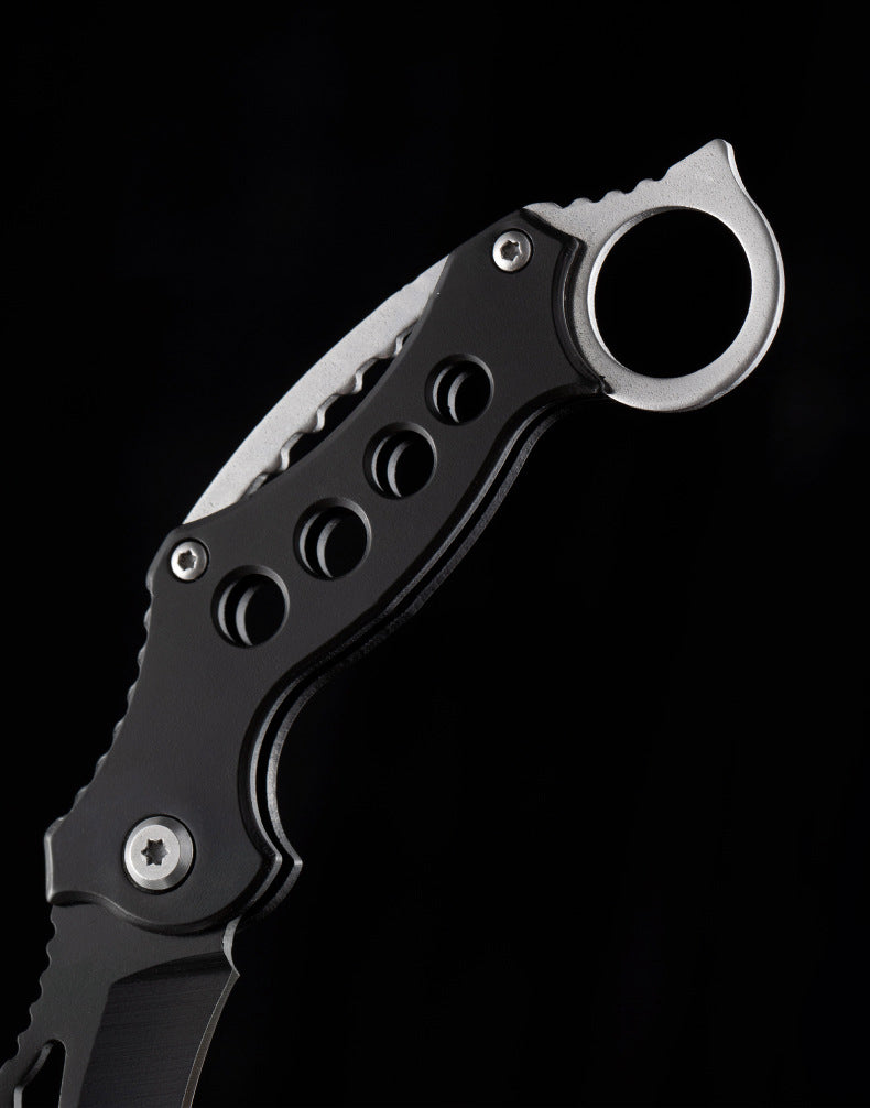 Folding Outdoor EDC Tool Featuring Black Bird Motif