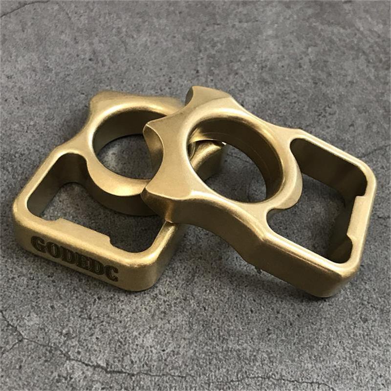 GOODEDC Stonewashed Brass Keychain Tool for Bottle Opening and EDC Use