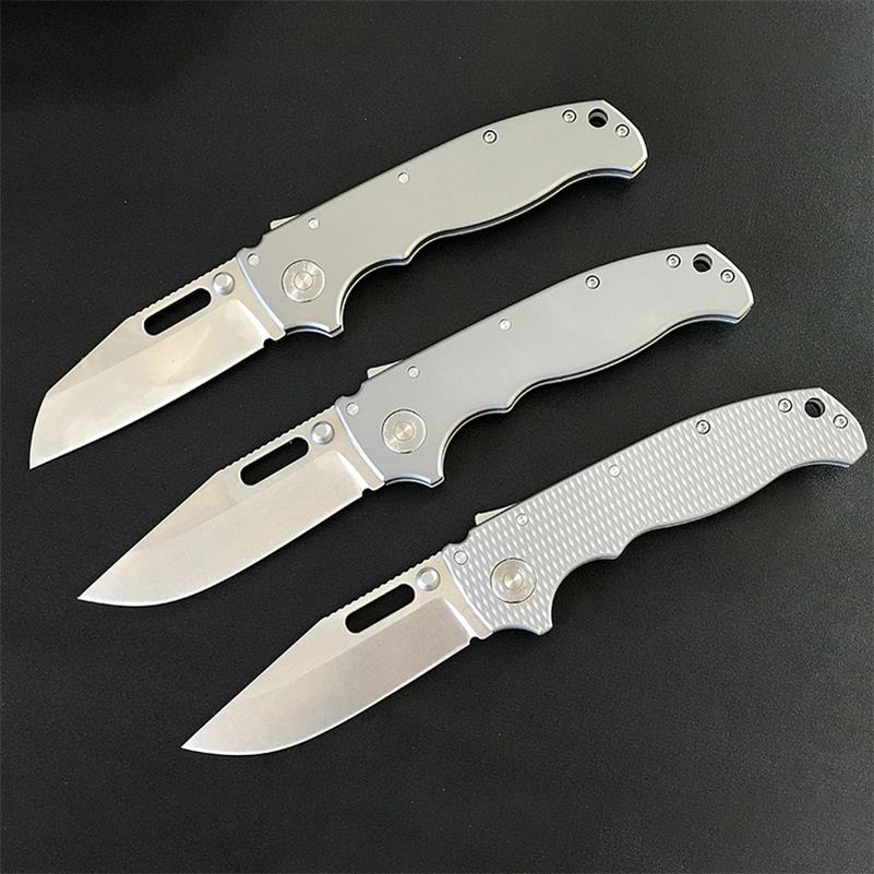 Outdoor Use Folding Pocket Tool Crafted from Silver Titanium Alloy