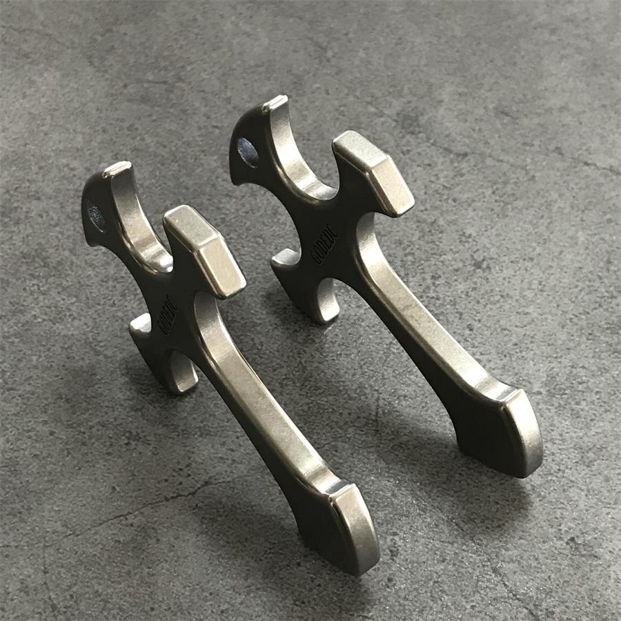 Portable Titanium Cross Pendant for Necklace and Backpack Carry