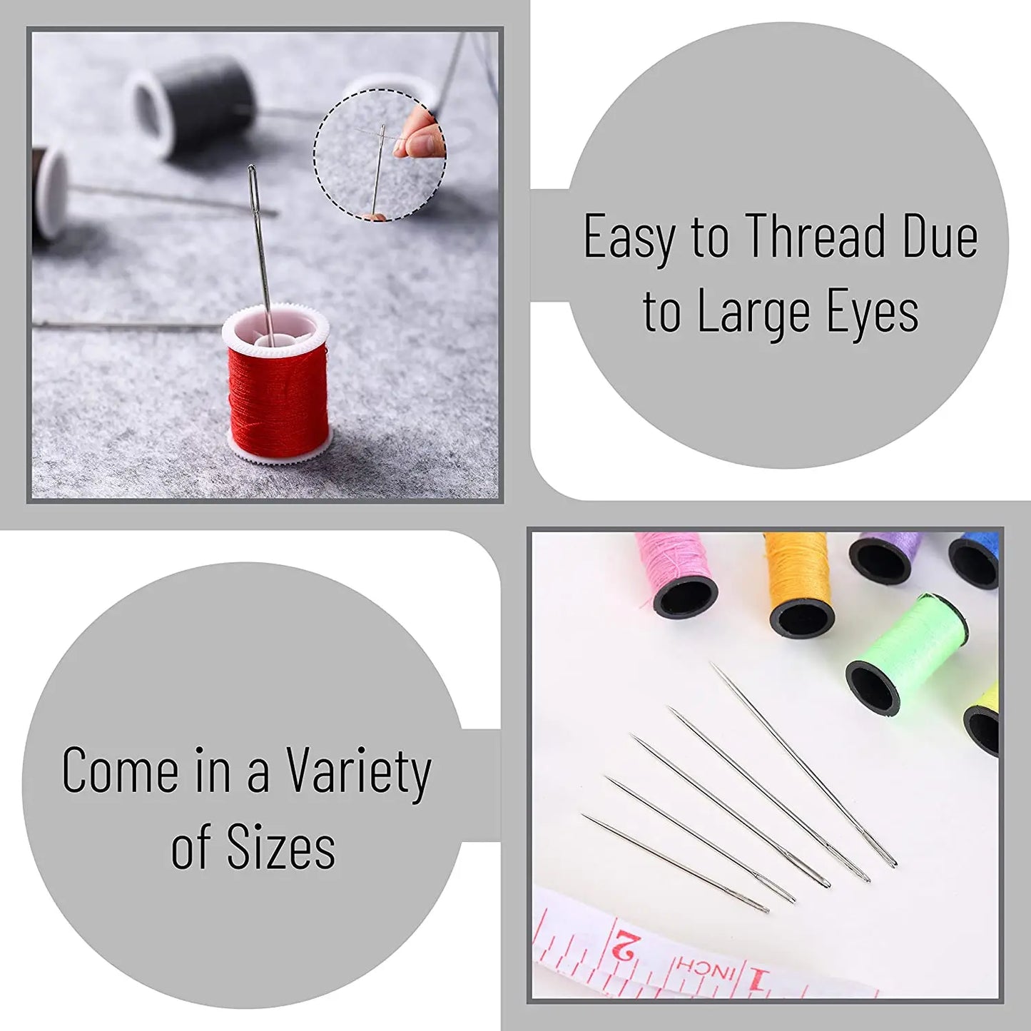 55-Piece Stainless Steel Sewing Needle Set