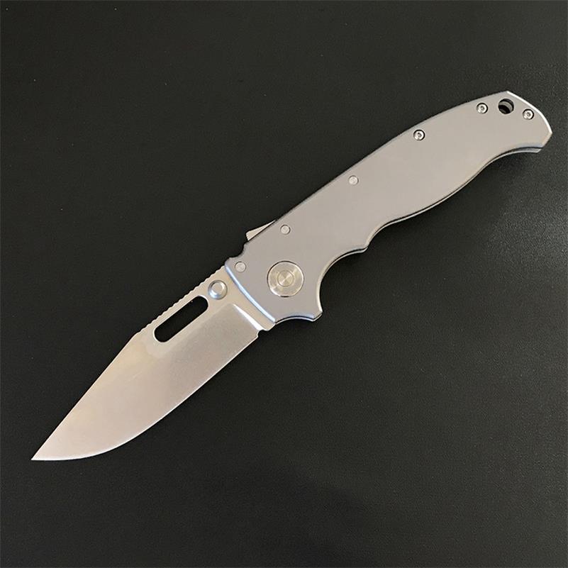 Outdoor Use Folding Pocket Tool Crafted from Silver Titanium Alloy