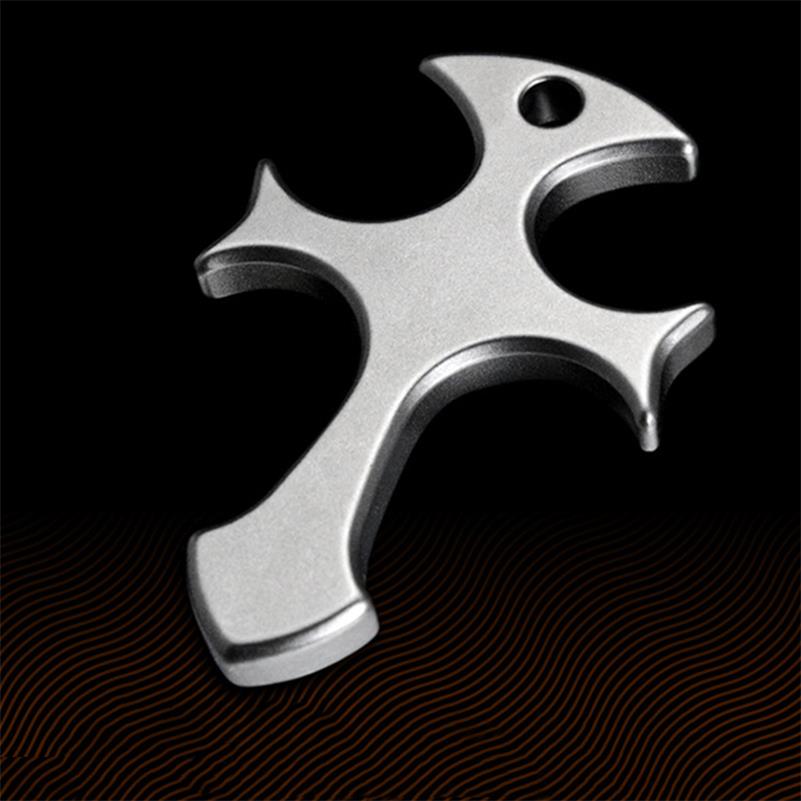 Cross Pattern Titanium Pendant Tool for Outdoor Carry