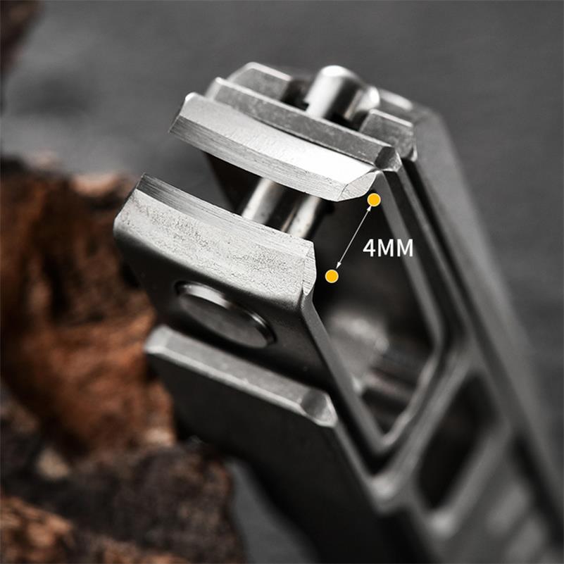 Flat Dual-Function Titanium Tool for Nail Clipping and Bottle Opening