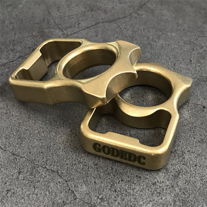 GOODEDC Stonewashed Brass Keychain Tool for Bottle Opening and EDC Use