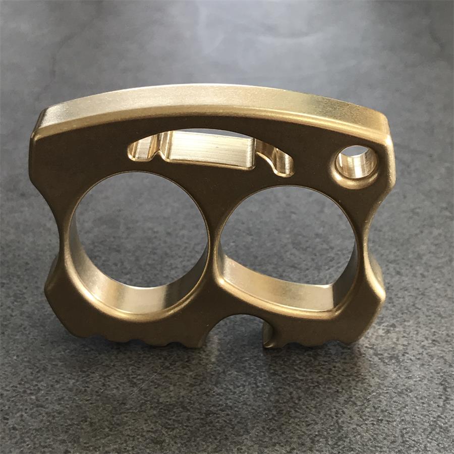 Smiling Skull Brass Bottle Opener with Two-hole Design Outdoor EDC Keychain Tool