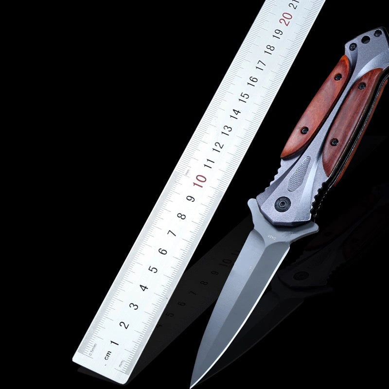 Folding Outdoor Pocket Tool with BM Wood Handle Design