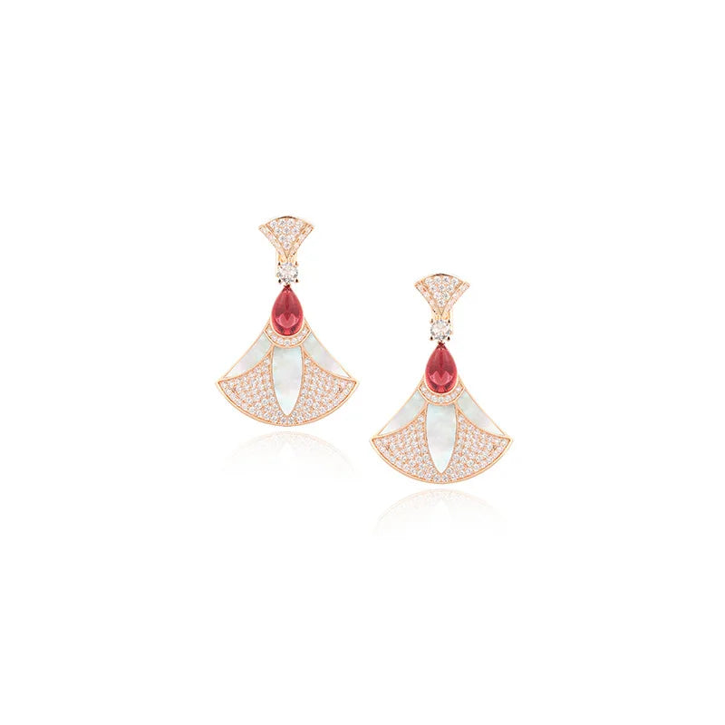 Zircon Pearl Fan Pendant Set