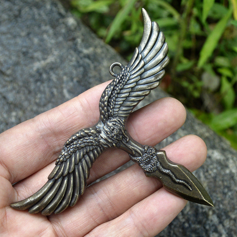 Outdoor Themed Travel Keychain with Eagle and Sheep Shapes