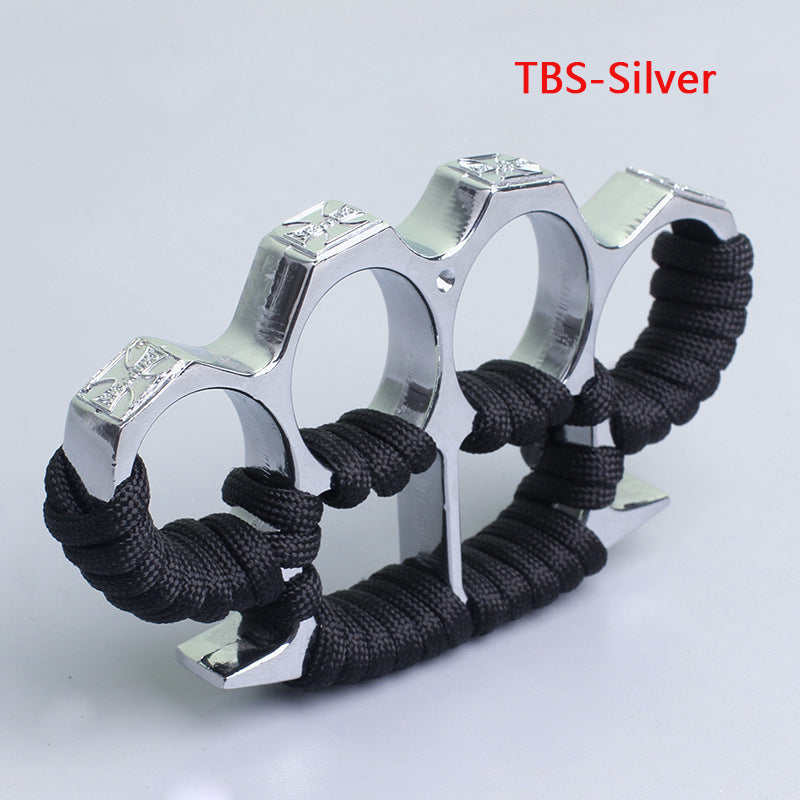 Multicolor Rope Attached Four Finger Outdoor Pocket EDC Tools