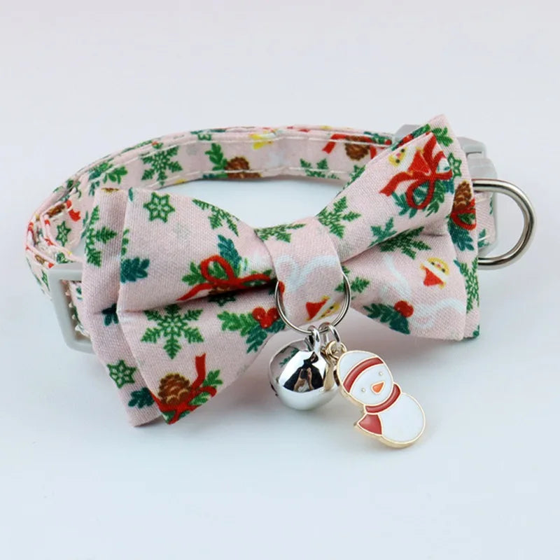 Christmas Cat Bow Tie Bell Collar