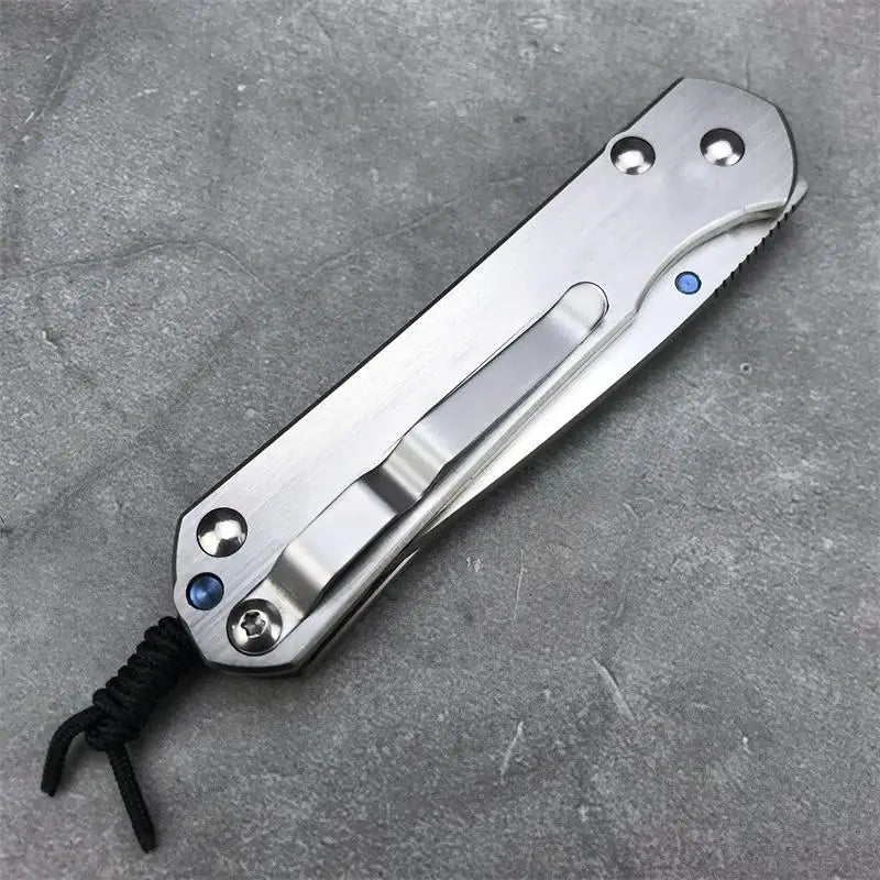 Silver Foldable EDC Outdoor Tool Featuring Polished Surface