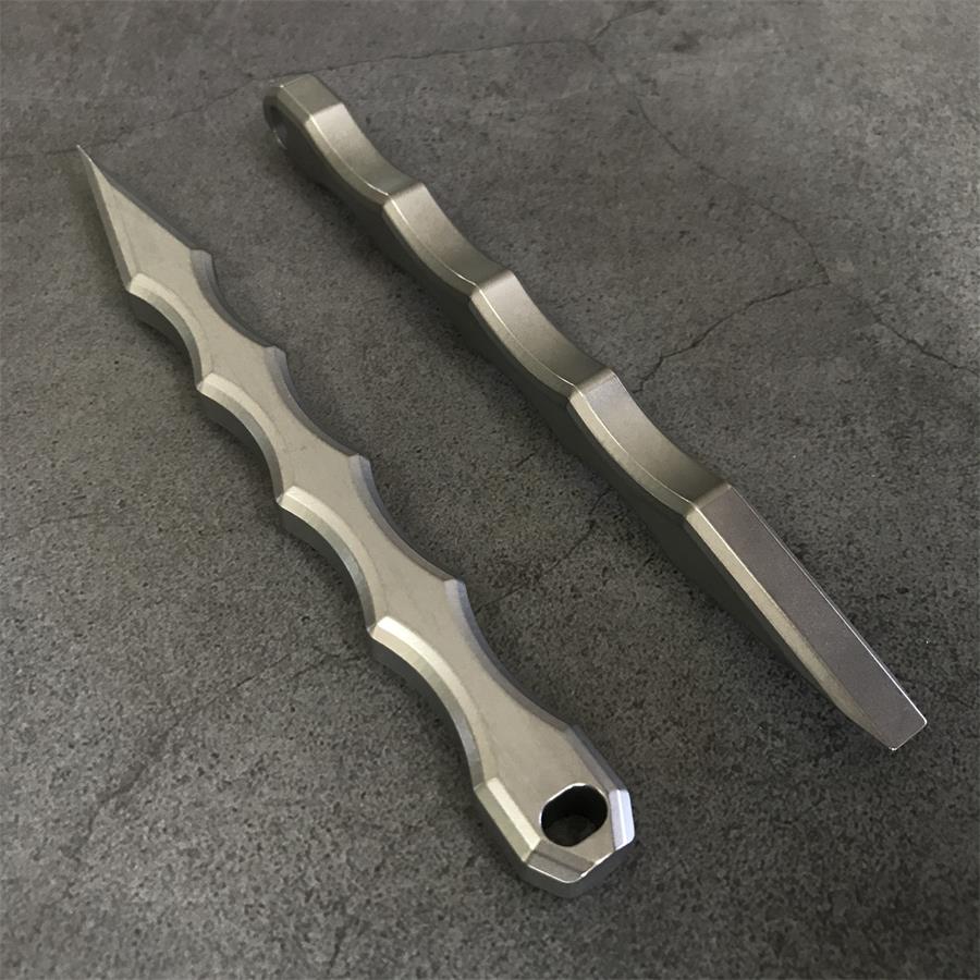 Everyday Titanium Tool with Crowbar Tip and Bottle Opener Design