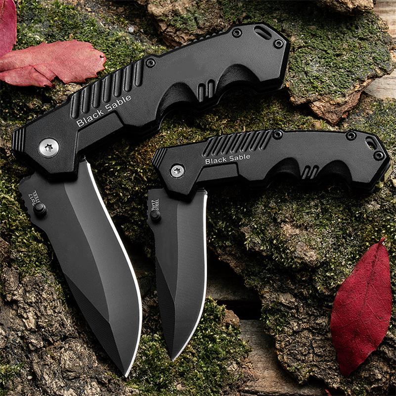 Black Foldable Outdoor Pocket Tool in Small and Large Variants