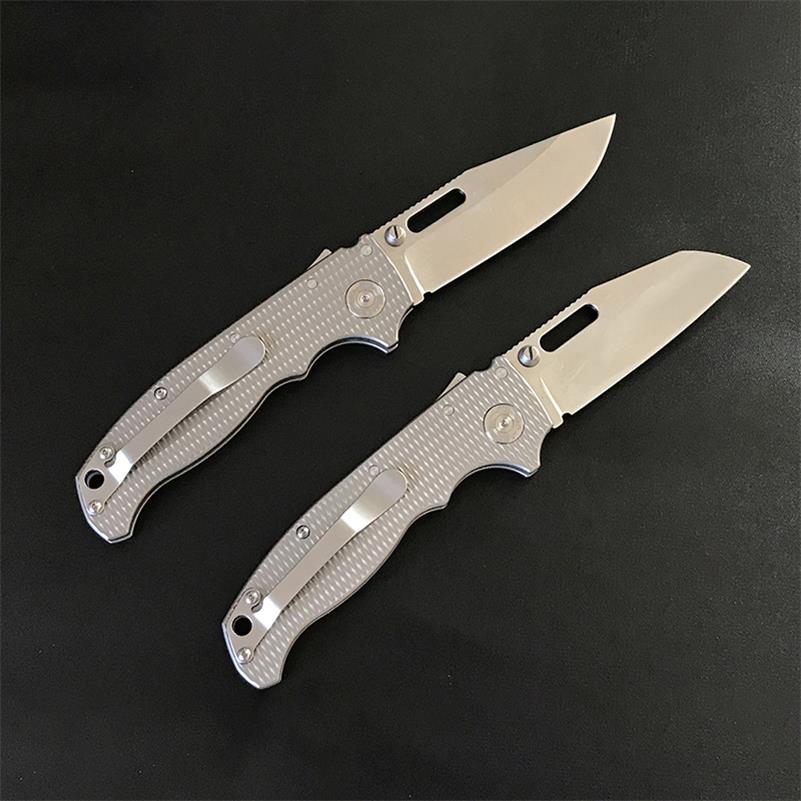 Outdoor Use Folding Pocket Tool Crafted from Silver Titanium Alloy