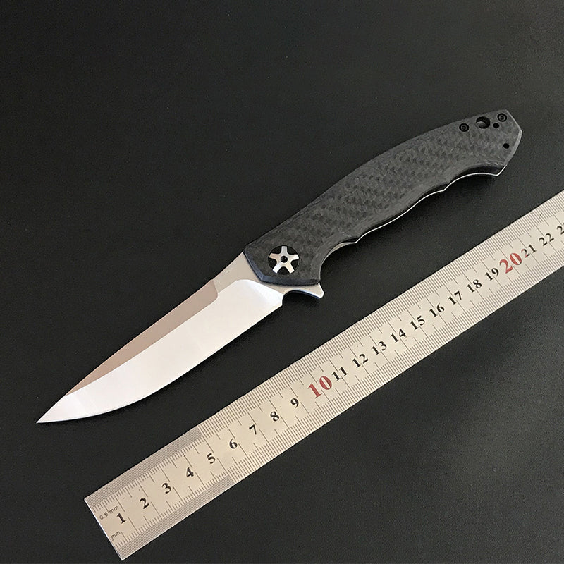 Outdoor Pocket Folding Tool with S35VN Blade, Carbon Fiber and Titanium Handle