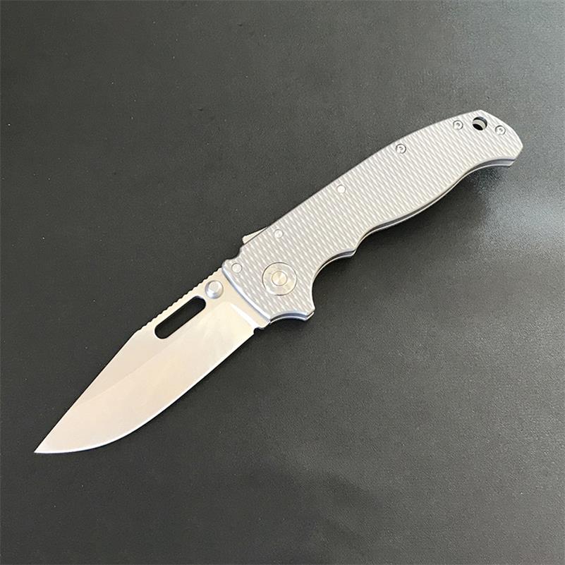 Outdoor Use Folding Pocket Tool Crafted from Silver Titanium Alloy