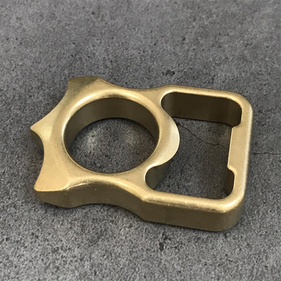 EDC Keychain and Backpack Tool with Stonewashed Brass Bottle Opener