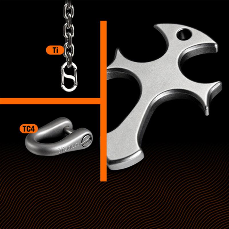 Cross Pattern Titanium Pendant Tool for Outdoor Carry