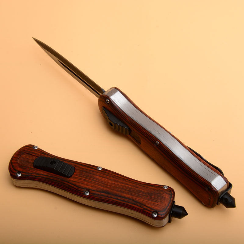 EDC Pocket Tool with Durable Wooden Handle for Camping