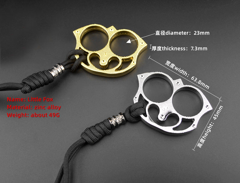 Mini Portable Defense Brass Knuckle Duster Two Finger Buckle Defence Window Breaker Fighting Gear