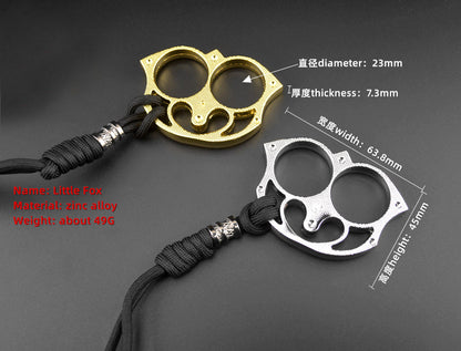 Mini Portable Defense Brass Knuckle Duster Two Finger Buckle Defence Window Breaker Fighting Gear