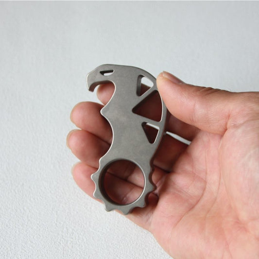 Monster Style Titanium Keychain Tool with Bottle Opener Functions