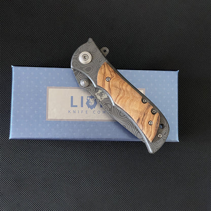 Liome 339 Outdoor Damascus Steel Folding Pocket Tool