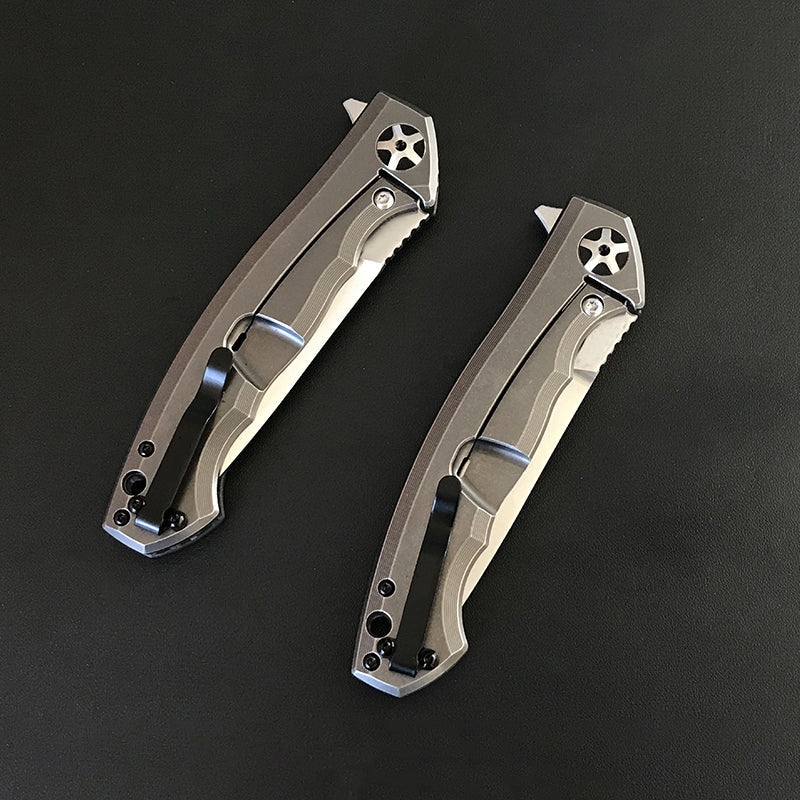Outdoor Pocket Folding Tool with S35VN Blade, Carbon Fiber and Titanium Handle