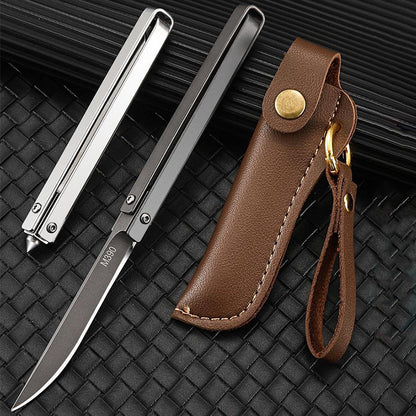Leather Case Included Folding Outdoor Pocket Tool with Handle