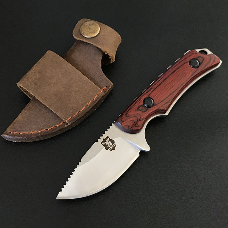 Liome 15017 Red-Brown Wood Handle Portable Pocket EDC Tool