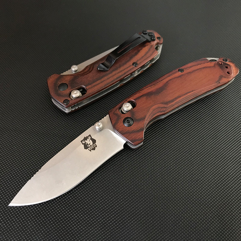 Liome 15031 Stonewashed Folding Outdoor Tool with Wooden Grip
