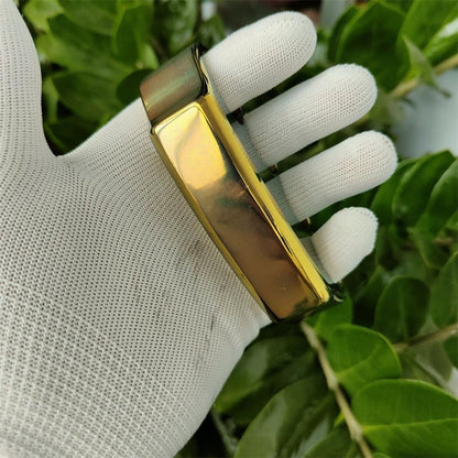Classic Thick Body Outdoor Tool in Anodized Gold with Polished Large Hole
