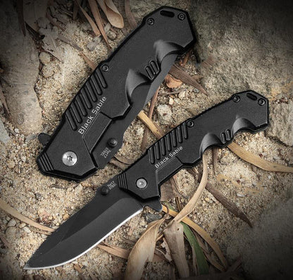 Black Foldable Outdoor Pocket Tool in Small and Large Variants