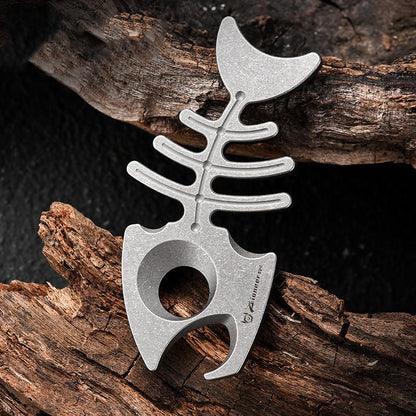 Titanium EDC Tool with Rope Hole and Bottle Opener for Backpack Hanging
