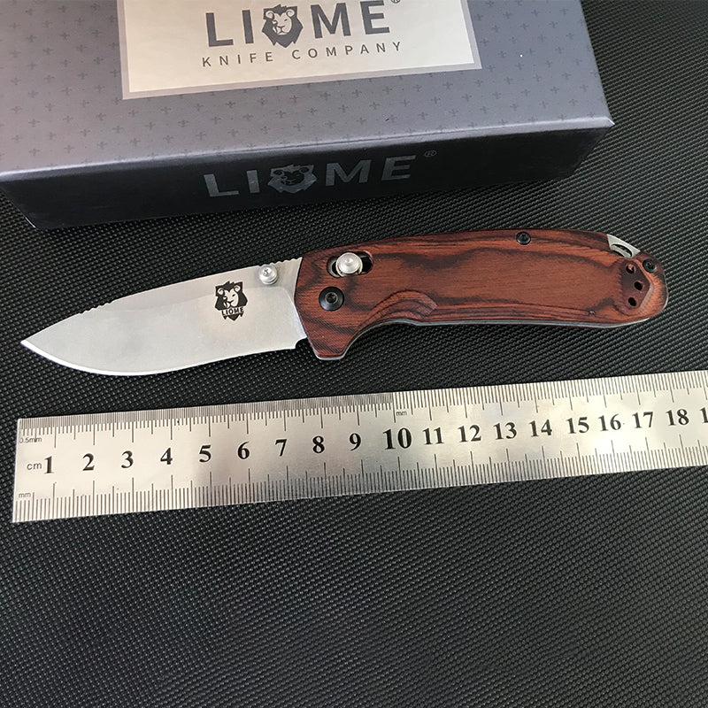 Liome 15031 Stonewashed Folding Outdoor Tool with Wooden Grip