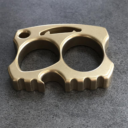 Smiling Skull Brass Bottle Opener with Two-hole Design Outdoor EDC Keychain Tool