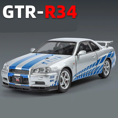 1:24 Nissan Skyline GTR R34 Alloy Sports Car Model