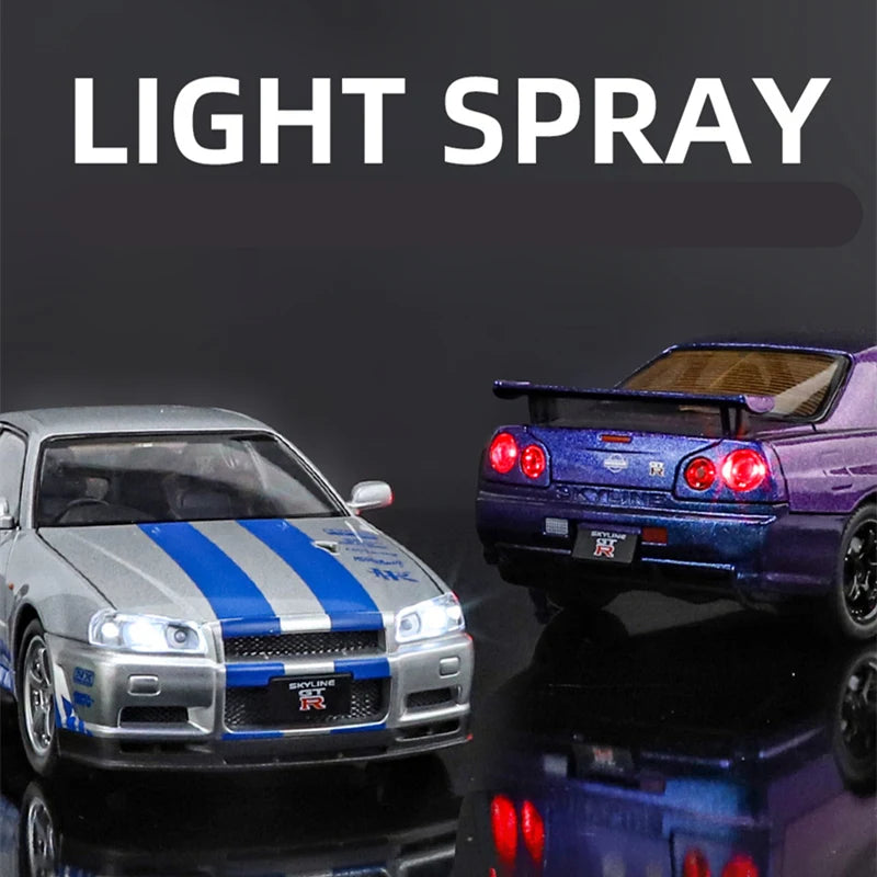 1:24 Nissan Skyline GTR R34 Alloy Sports Car Model