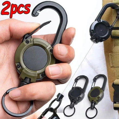 Heavy Duty Retractable Pull Reel Carabiner Keychain