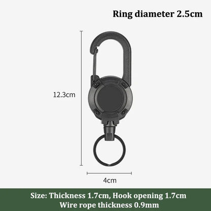 Heavy Duty Retractable Pull Reel Carabiner Keychain