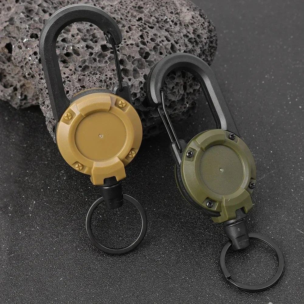 Heavy Duty Retractable Pull Reel Carabiner Keychain