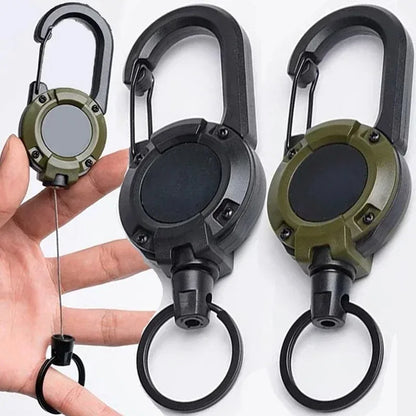 Heavy Duty Retractable Pull Reel Carabiner Keychain