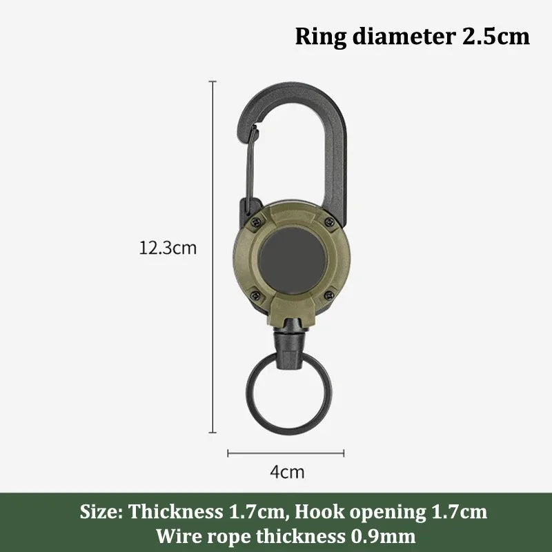 Heavy Duty Retractable Pull Reel Carabiner Keychain