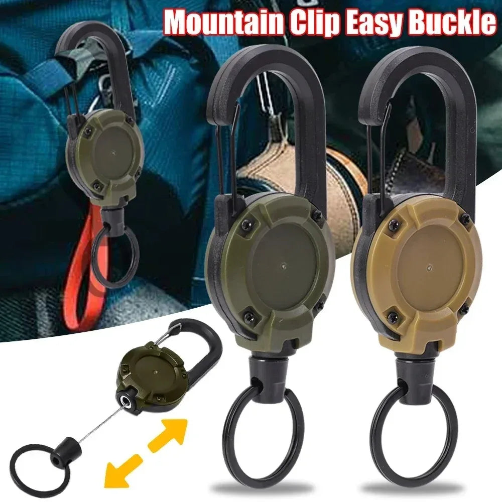 Heavy Duty Retractable Pull Reel Carabiner Keychain