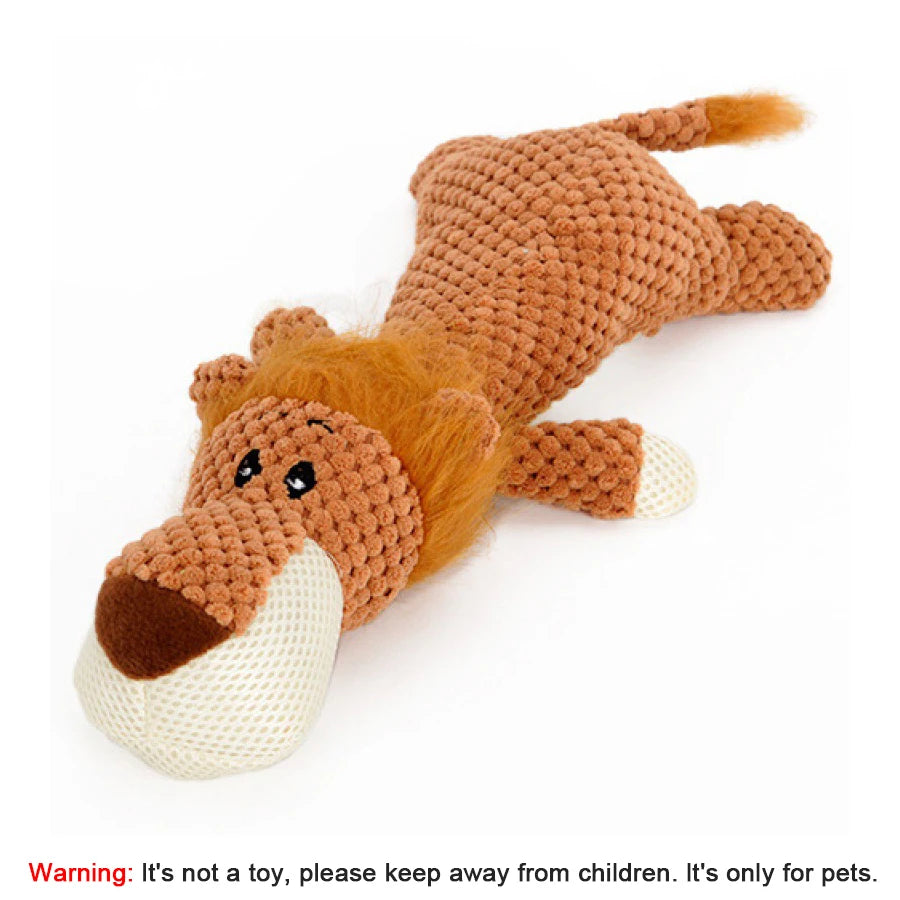 Durable Squeaky Large Pet Toys (Lion/Wolf/Elephant)