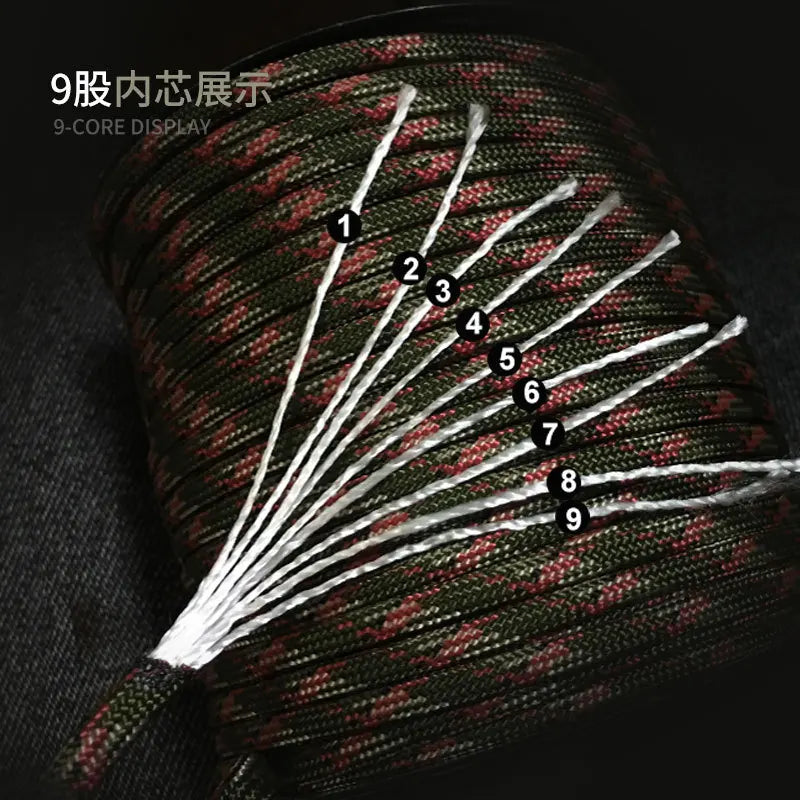 100M 550 Military Standard 9-Core 4mm Paracord Rope