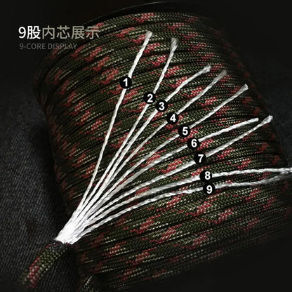 100M 550 Military Standard 9-Core 4mm Paracord Rope